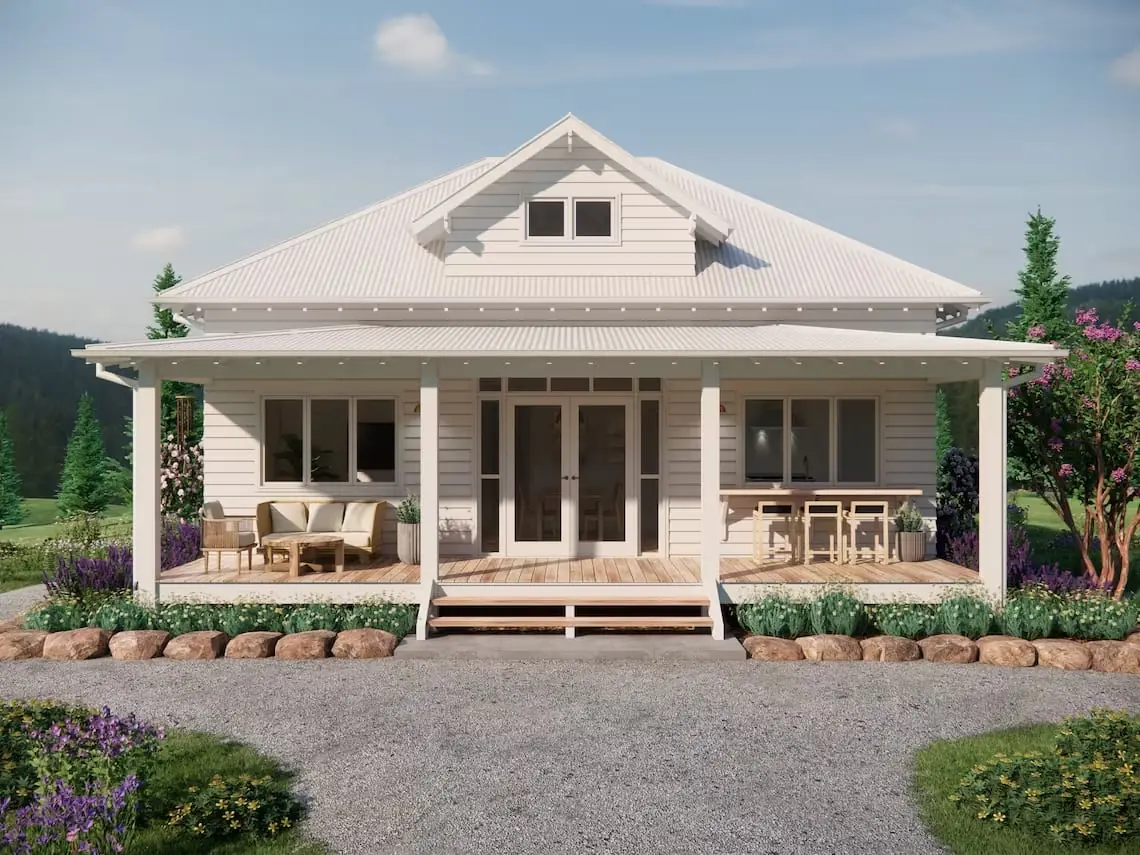 The Blueblood — bungalow plan rendering