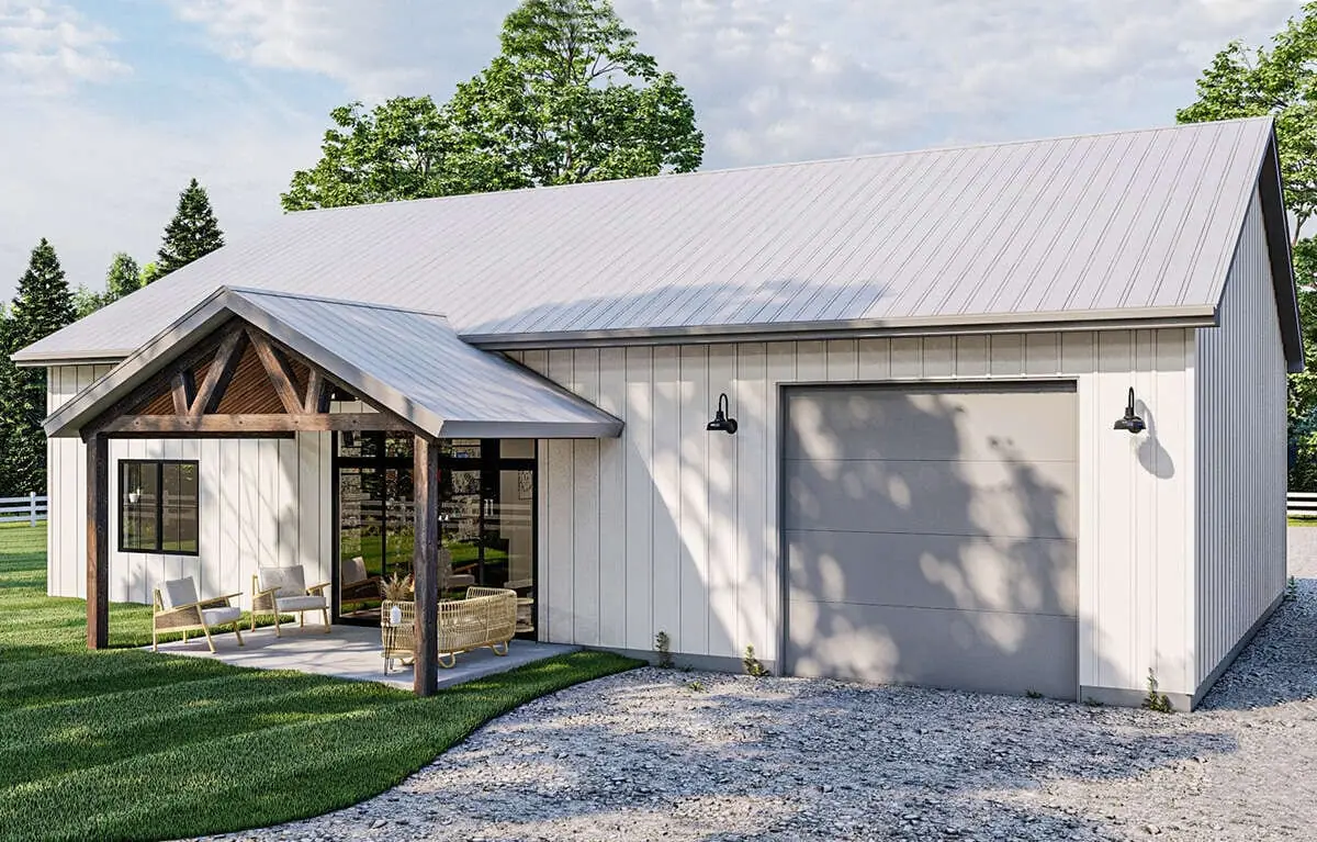 The Cedarbrook — barndominium plan rendering