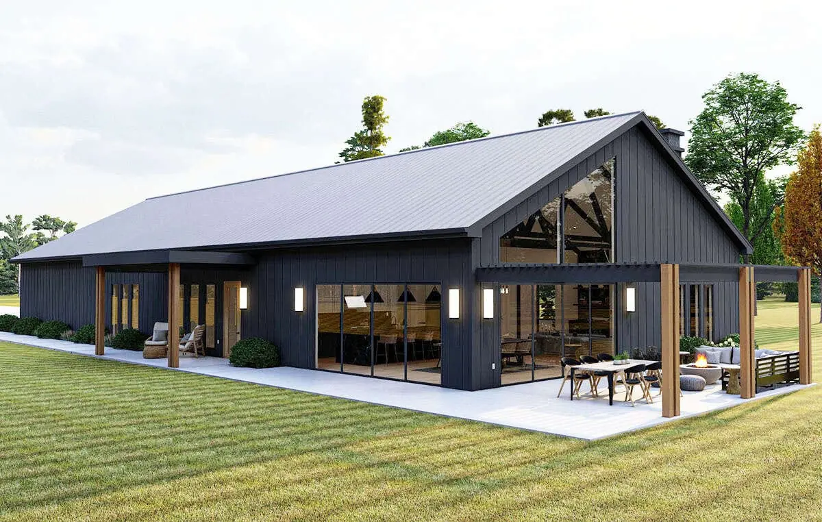 The Ironwood — barndominium plan rendering