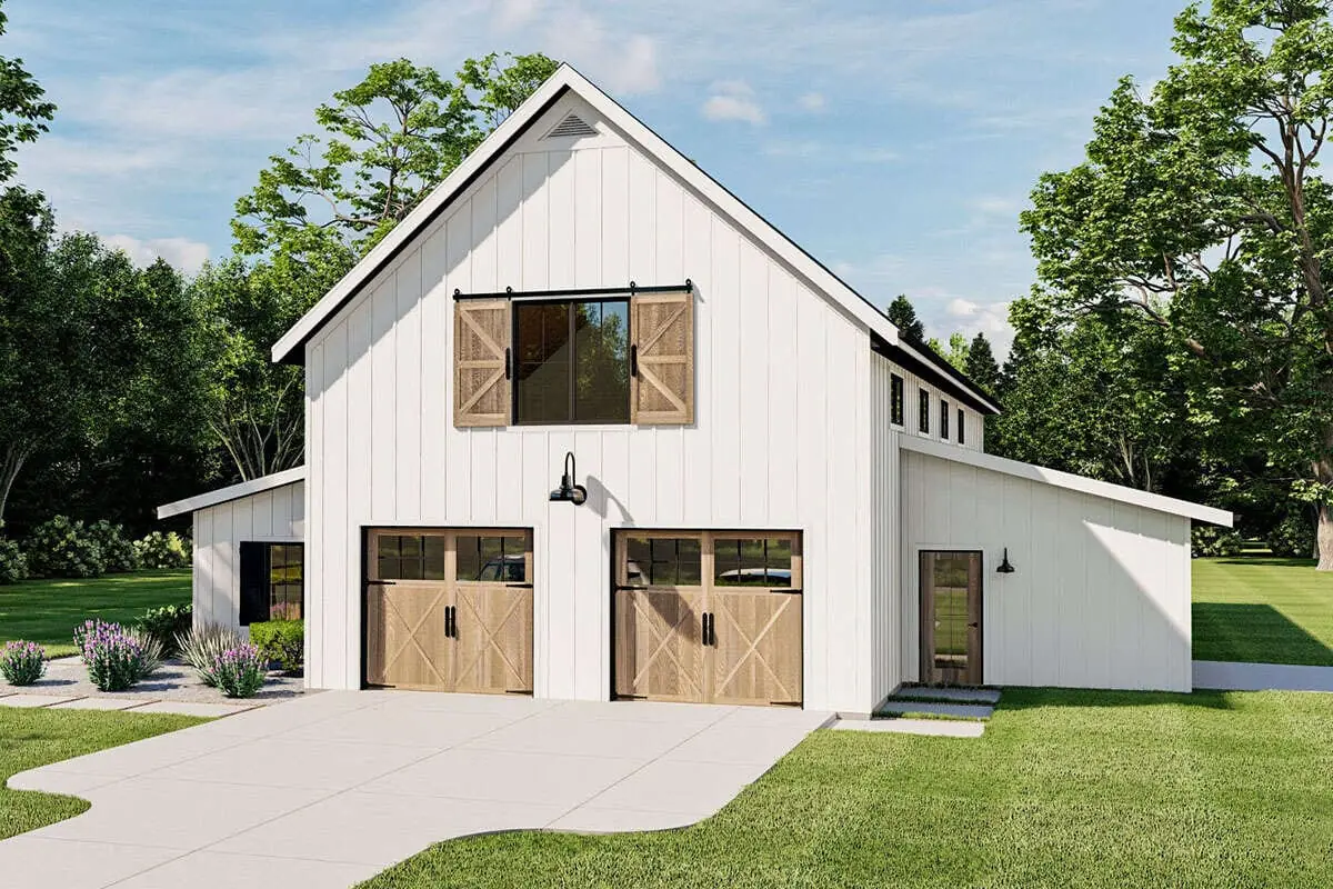 The Sagebrush — barndominium plan rendering