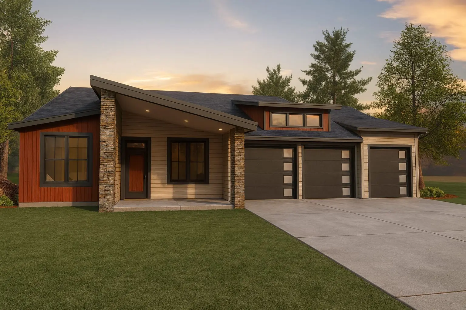 The Wahlberg — house plan rendering